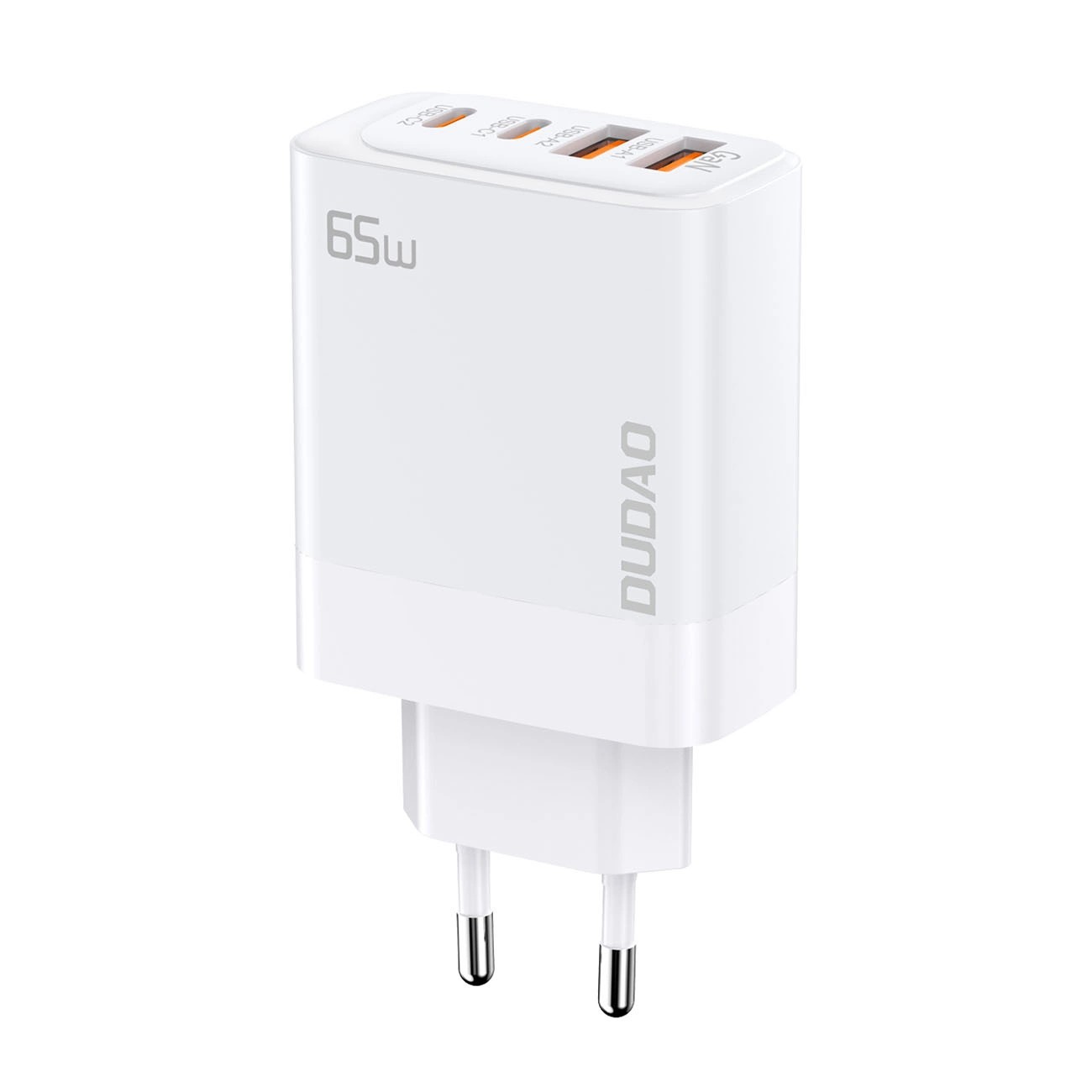 Snabbladdande strömadapter GaN med USB-C PD 65W 2x USB-C och 2x USB-A