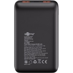 Portabla batterier - Goobay powerbank 20 000 mAh med 2x USB-A och 1x USB-C med stöd för PD 20W