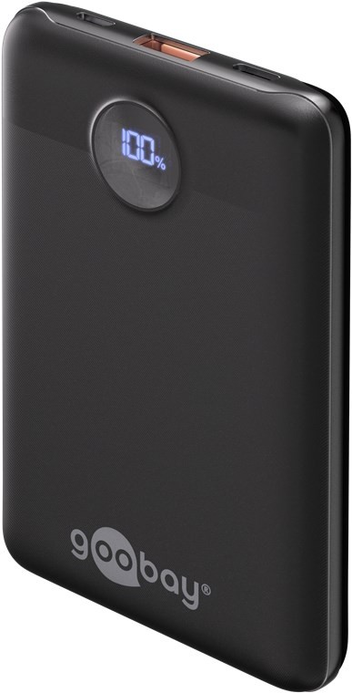 Goobay powerbank 10 000 mAh med 1x USB-A och 1x USB-C med stöd för PD 20W