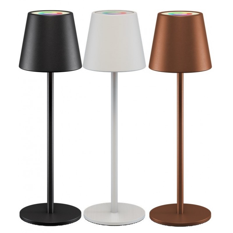 Laddningsbar bordslampa med RGB för inom- och utomhusbruk, dimbar (... Utomhusbelysning - Laddningsbar bordslampa med RGB för inom- och utomhusbruk, dimbar (svart/vit/brons)