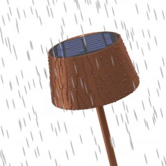 Utomhusbelysning - Goobay portabel solcellsladdad bordslampa för inom- och utomhusbruk, dimbar (svart/vit/brons)
