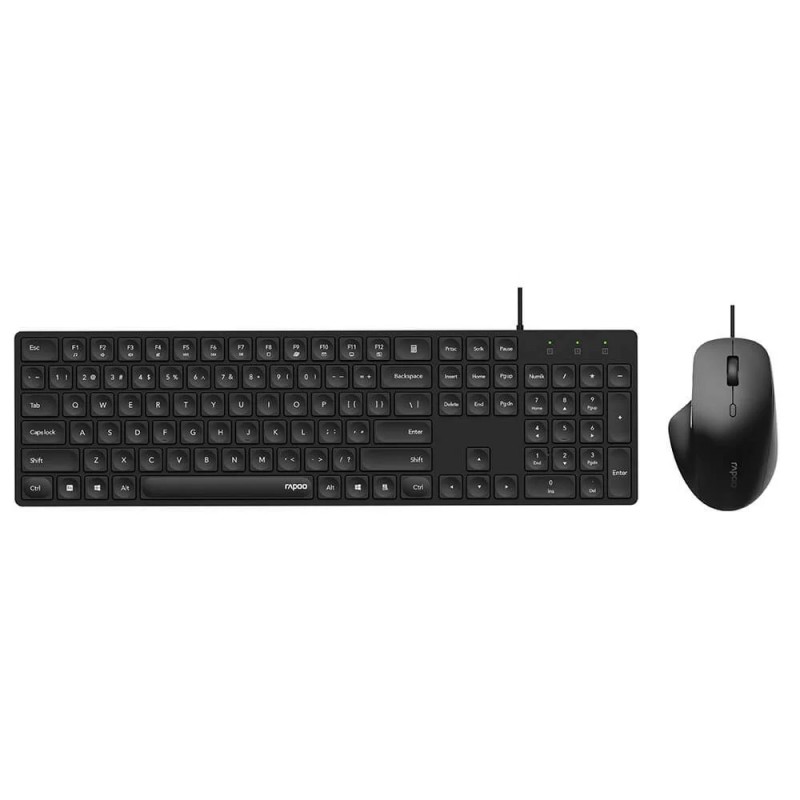 Tangentbord & datormus - Rapoo NX8020 set med Ultratunt USB-tangentbord och mus