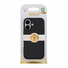 Fodral och skal - Onsala mobilskal av återvunnet material till iPhone 16 i svart