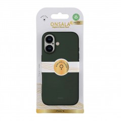 Fodral och skal - Onsala mobilskal av återvunnet material till iPhone 16 i olivgrönt