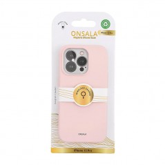 Fodral och skal - Onsala MagSeries mobilskal till iPhone 15 Pro i rosa silikon
