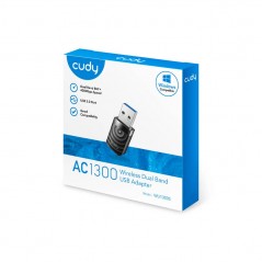 Trådlösa nätverkskort - Cudy WU1300S trådlöst WiFi USB-nätverkskort med Dual Band 2.4GHz/5GHz 1300Mbps
