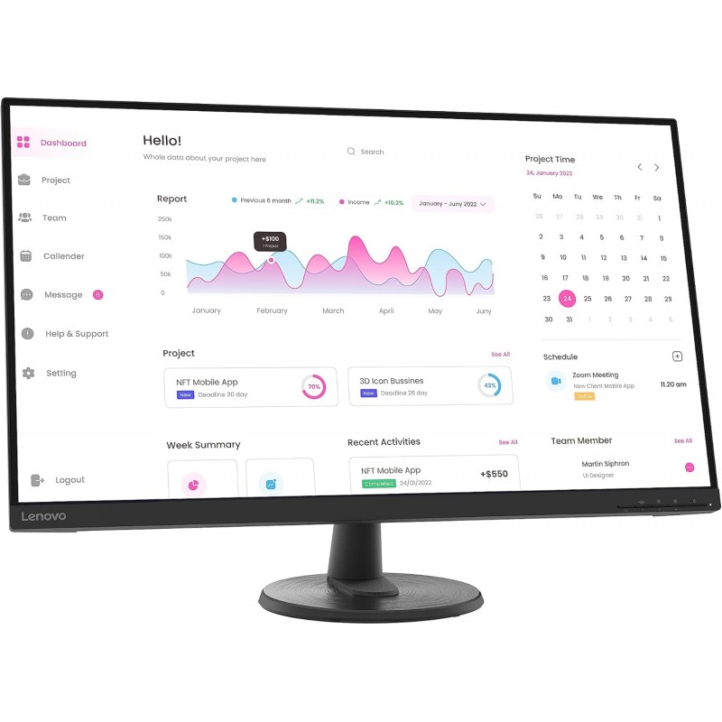 25 - 34" Datorskärm - Lenovo D32-40 32" LED-skärm med VA-panel