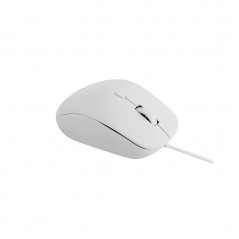 Trådad mus - Rapoo N500 ergonomisk trådad mus med tysta knappar (vit)