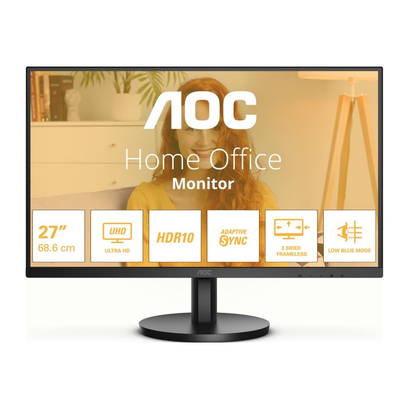 25 - 34" Datorskärm - AOC U27B3M 27" 4K UHD LED-skärm med VA-panel