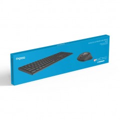 Trådlösa tangentbord - Rapoo 9800M ultratunt trådlöst tangentbord och mus med Multi-Mode (bluetooth + USB)