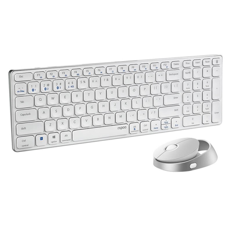Trådlösa tangentbord - Rapoo 9750M set med trådlöst tangentbord och mus för PC & Mac (bluetooth + USB)