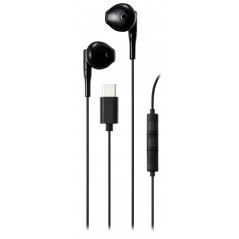 In-ear - Streetz C210 semi-in-ear hörlurar & headset med USB-C (svart/vit)