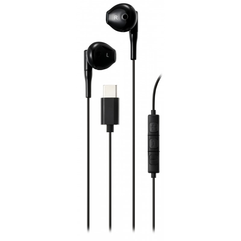 In-ear - Streetz C210 semi-in-ear hörlurar & headset med USB-C (svart/vit)