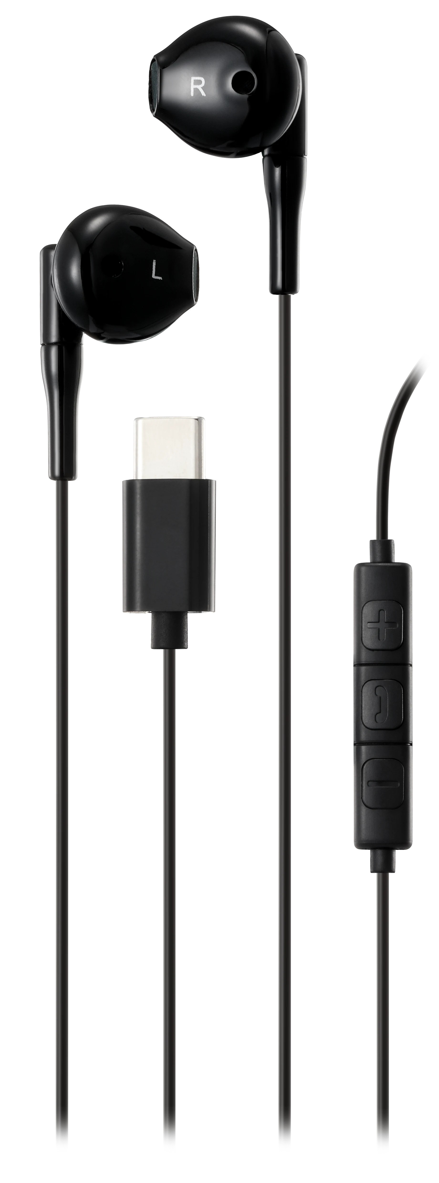 Streetz C210 semi-in-ear hörlurar och headset med USB-C (svart/vit) (Vit)