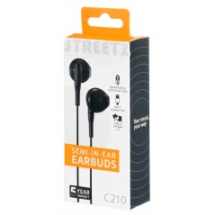 In-ear - Streetz C210 semi-in-ear hörlurar & headset med USB-C (svart/vit)