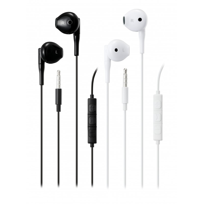 Streetz E130 semi-in-ear hörlurar & headset med 3.5 mm kontakt (sva... In-ear - Streetz E130 semi-in-ear hörlurar & headset med 3.5 mm kontakt (svart/vit)