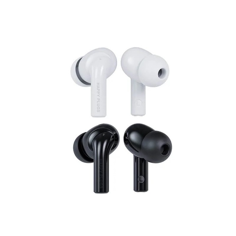Happy Plugs Joy Pro in-ear bluetooth-hörlurar & headset med aktiv b... Brusreducerande hörlurar - Happy Plugs Joy Pro in-ear bluetooth-hörlurar & headset med aktiv brusreducering vit/svart