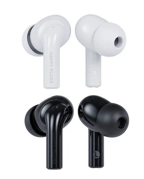 Happy Plugs Joy Pro in-ear bluetooth-hörlurar och headset med aktiv brusreducering vit/svart (Vit)