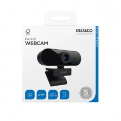 Webbkamera till dator - Deltaco webbkamera med Full HD-upplösning och 360-graders rotation (webcam)