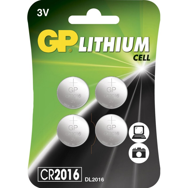 Batterier & batteritestare - GP CR2016 litiumbatteri 4-pack knappcellsbatterier