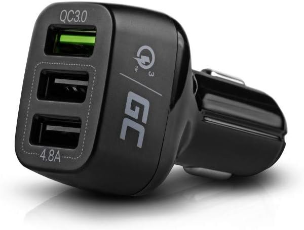 GreenCell billaddare med 3x USB-A kontakt, 42W QC 3.0