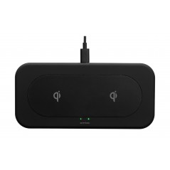 Essentials trådlös QI-laddare som kan ladda två enheter samtidigt med 10W