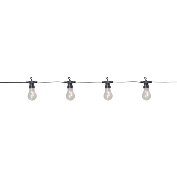 4 meters ljusslinga med 10st LED-lampor i form av glödlampor