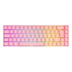 Bakgrundsbelyst tangentbord gaming - Deltaco GAM-100-P superkompakt trådlöst rosa gamingtangentbord med RGB