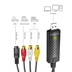 Kameratillbehör - Logilink USB-videoinspelare för digitalisering från S-Video och komposit