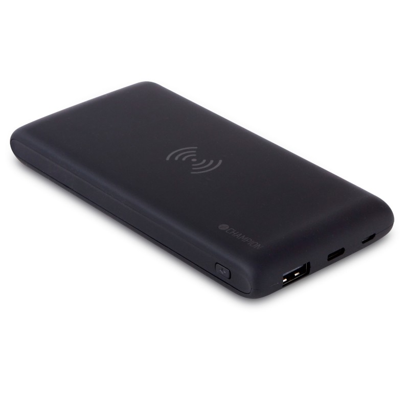 Portabla batterier - Champion powerbank med QI trådlös laddning 10 000mAh