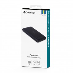 Portabla batterier - Champion powerbank med QI trådlös laddning 10 000mAh