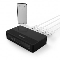 Skärmkabel & skärmadapter - HAMA HDMI-switch 3-till-1 med fjärrkontroll och 4K-stöd