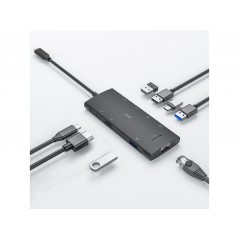 USB-C hubb - iiglo Multiport Dock USB-C-hubb 8-i-1 till 2xUSB-C/4xUSB/HDMI/LAN med stöd för 4K 60Hz