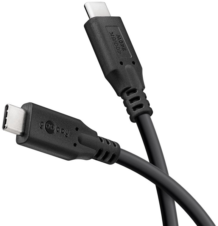 Goobay USB-C-kabel USB4 Thunderbolt 4 240W PD 40Gbit/s (8K) i flera längder (0.5 meter)