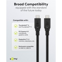 USB-C kabel - Goobay USB-C-kabel USB4 Thunderbolt 4 240W PD 40Gbit/s (8K) i flera längder