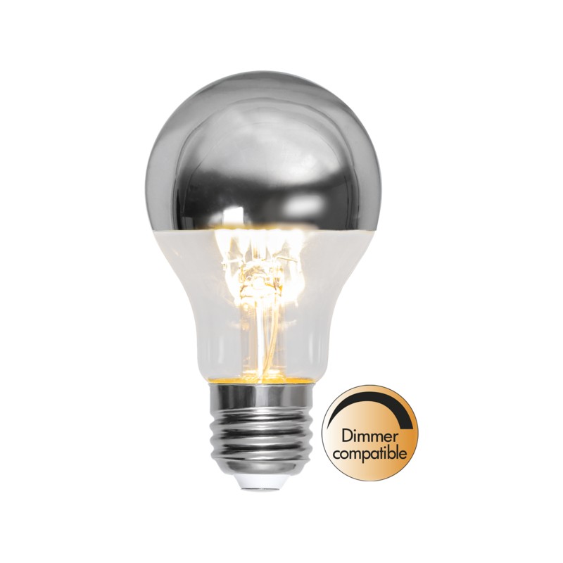 LED-lampa - Dimbar LED-lampa sockel E27 silver top coat 4.8W (50 W)