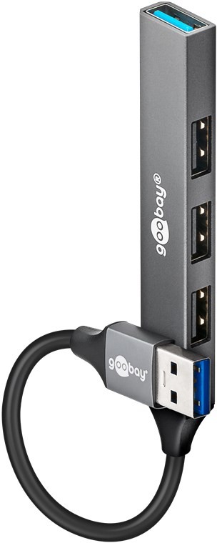 Goobay USB-hubb med 3x USB 2.0 och 1x USB 3.2 Gen 1