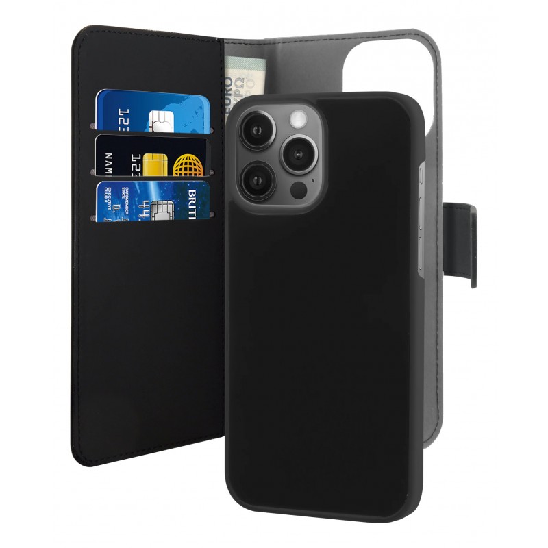 Fodral och skal - Puro plånboksfodral med avtagbart skal till iPhone 13 Pro