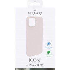 Fodral och skal - Puro mjukt mobilskal i rosa silikon till iPhone 13 och iPhone 14