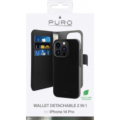 Fodral och skal - Puro plånboksfodral med avtagbart skal till iPhone 14 Pro