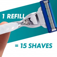 Personvård - Gillette Rakhyvel Mach3 Turbo med 3D-rörelsehandtag & 2 rakblad