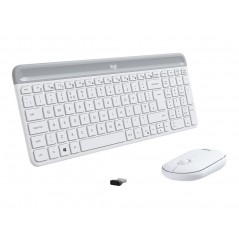 Logitech MK470 slimmat trådlöst tangentbord och mus, vit