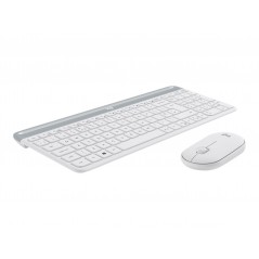 Tangentbord & datormus - Logitech MK470 slimmat trådlöst tangentbord och mus, vit