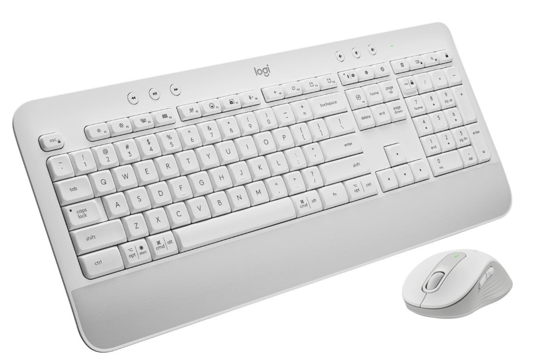 Logitech MK650 trådlöst tangentbord och mus med Logi Bolt och Bluetooth vit