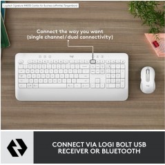Tangentbord & datormus - Logitech MK650 trådlöst tangentbord & mus med Logi Bolt & Bluetooth PC/MAC vit