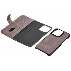 Essentials plånboksfodral i äkta läder med avtagbart skal till iPhone 13 Pro