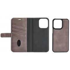 Essentials plånboksfodral i äkta läder med avtagbart skal till iPhone 13 Pro