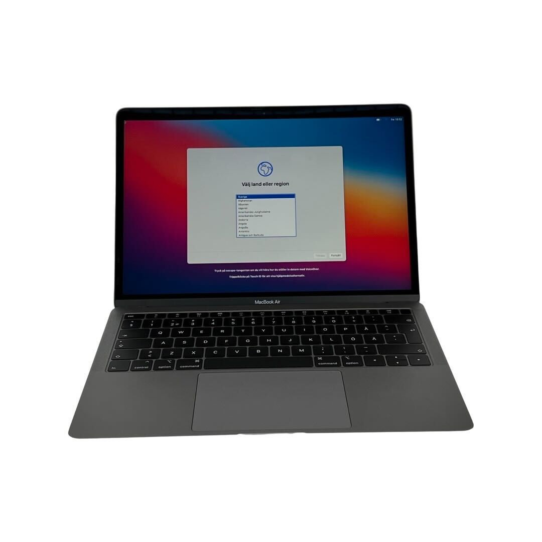 Apple MacBook Air 13-tum 2020 M1 8GB 256GB SSD Space Gray (beg med små märken skärm och små bucklor lock) |Som ny|