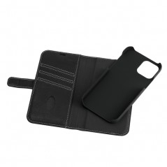 Essentials plånboksfodral i äkta läder med avtagbart skal till iPhone 12 och 12 Pro