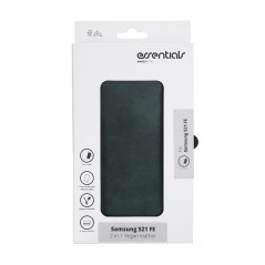 Skal och fodral - Aurdel Essentials Grönt Plånboksfodral till Samsung Galaxy S21 FE i veganläder